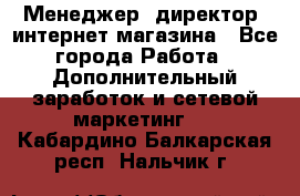Менеджер (директор) интернет-магазина - Все города Работа » Дополнительный заработок и сетевой маркетинг   . Кабардино-Балкарская респ.,Нальчик г.